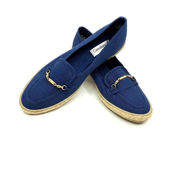 Grasshoppers by Keds slip-on espadrilles Size 7.5 M blue canvas shoes - Picture 1 of 5